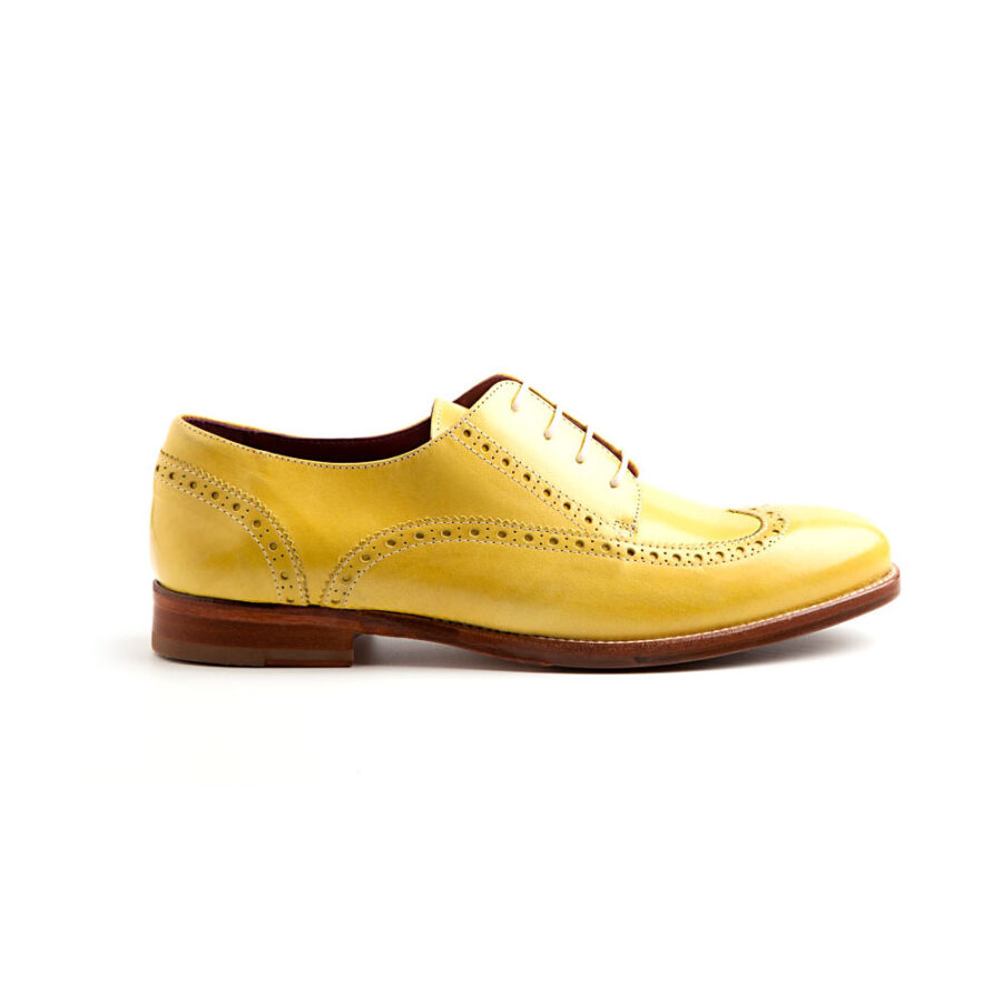 Lemon Yellow Oxford Style Shoes for women Ethel handmade in Spain by Beatnik Shoes