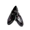 Mocasines negros de piel para hombre con adorno metálico de estribo, hechos a mano en España Beatnik Snyder black