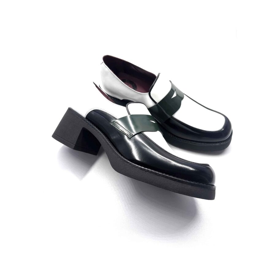 Mocasines de tacón en piel tricolor para mujer Beatnik Julie