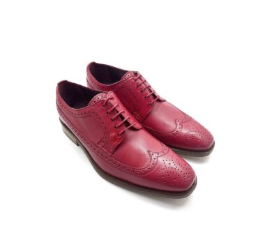 Zapato Oxford de hombre en piel rojo cereza Beatnik Lucien Cherry Red