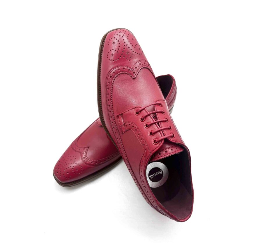 Zapato Oxford de hombre en piel rojo cereza Beatnik Lucien Cherry Red