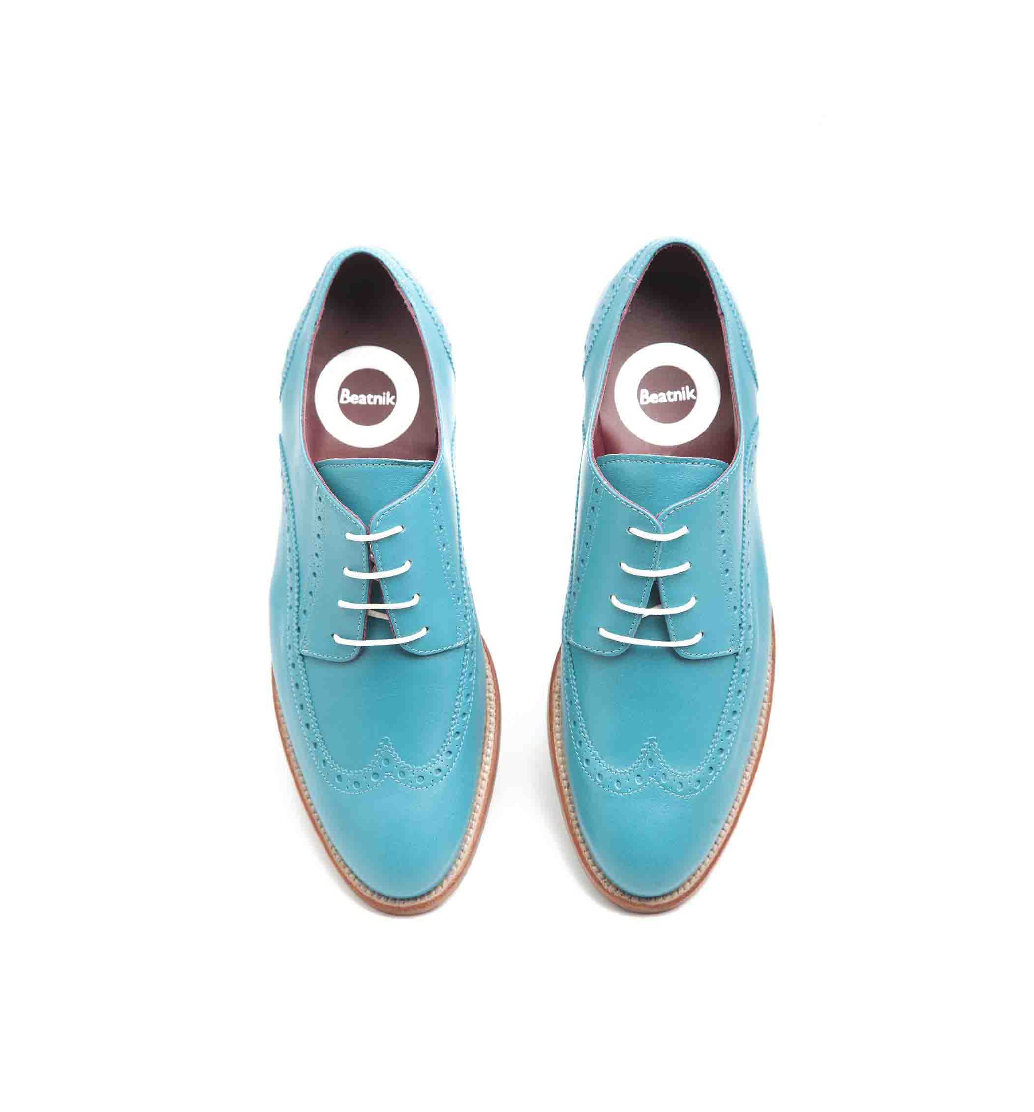 Zapatos de cordones estilo Derby azules de mujer Beatnik Ethel Aqua