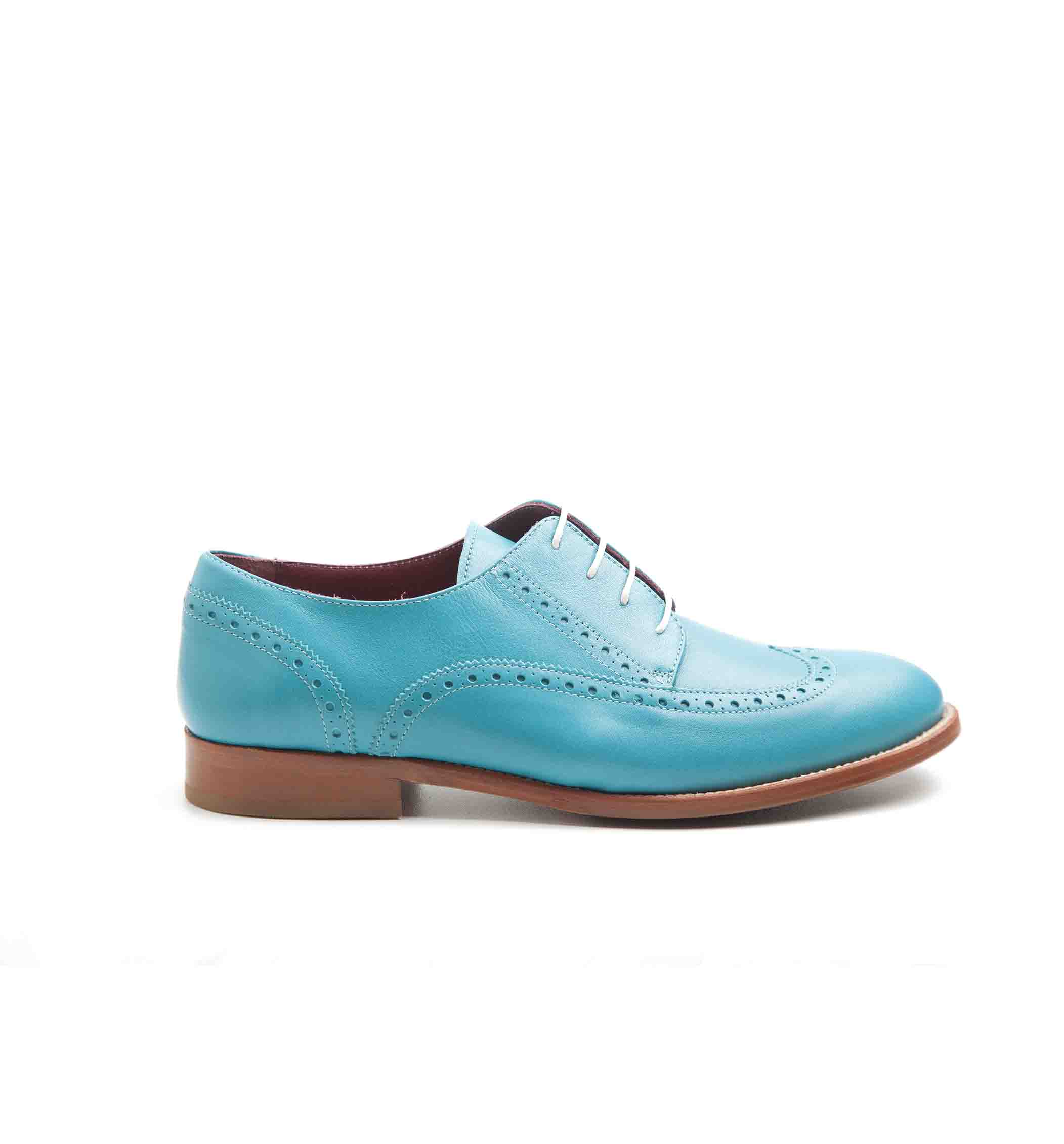 Zapatos de cordones estilo Derby azules de mujer Beatnik Ethel Aqua