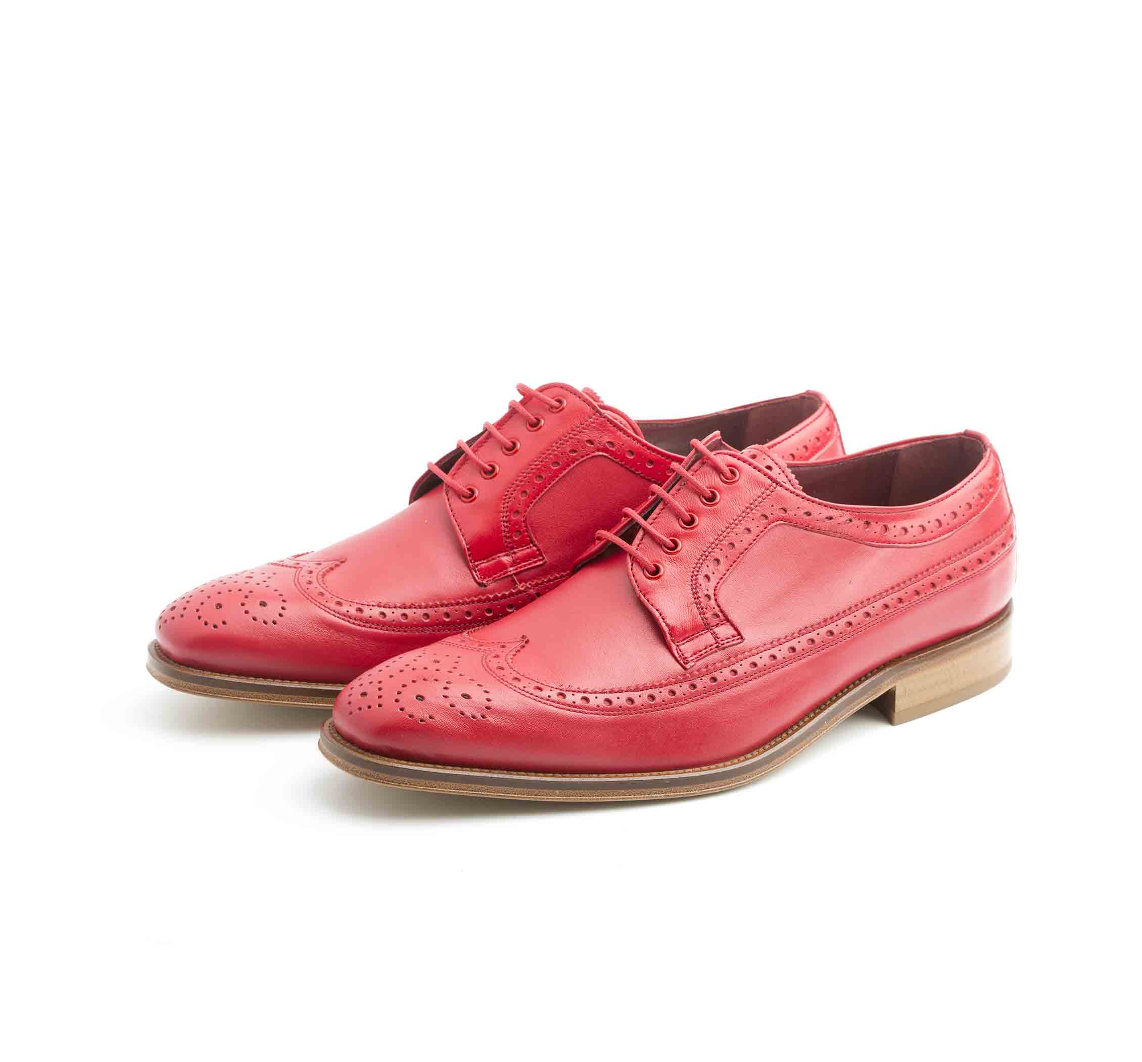 Zapato Oxford de hombre en piel rojo cereza Beatnik Lucien Cherry Red