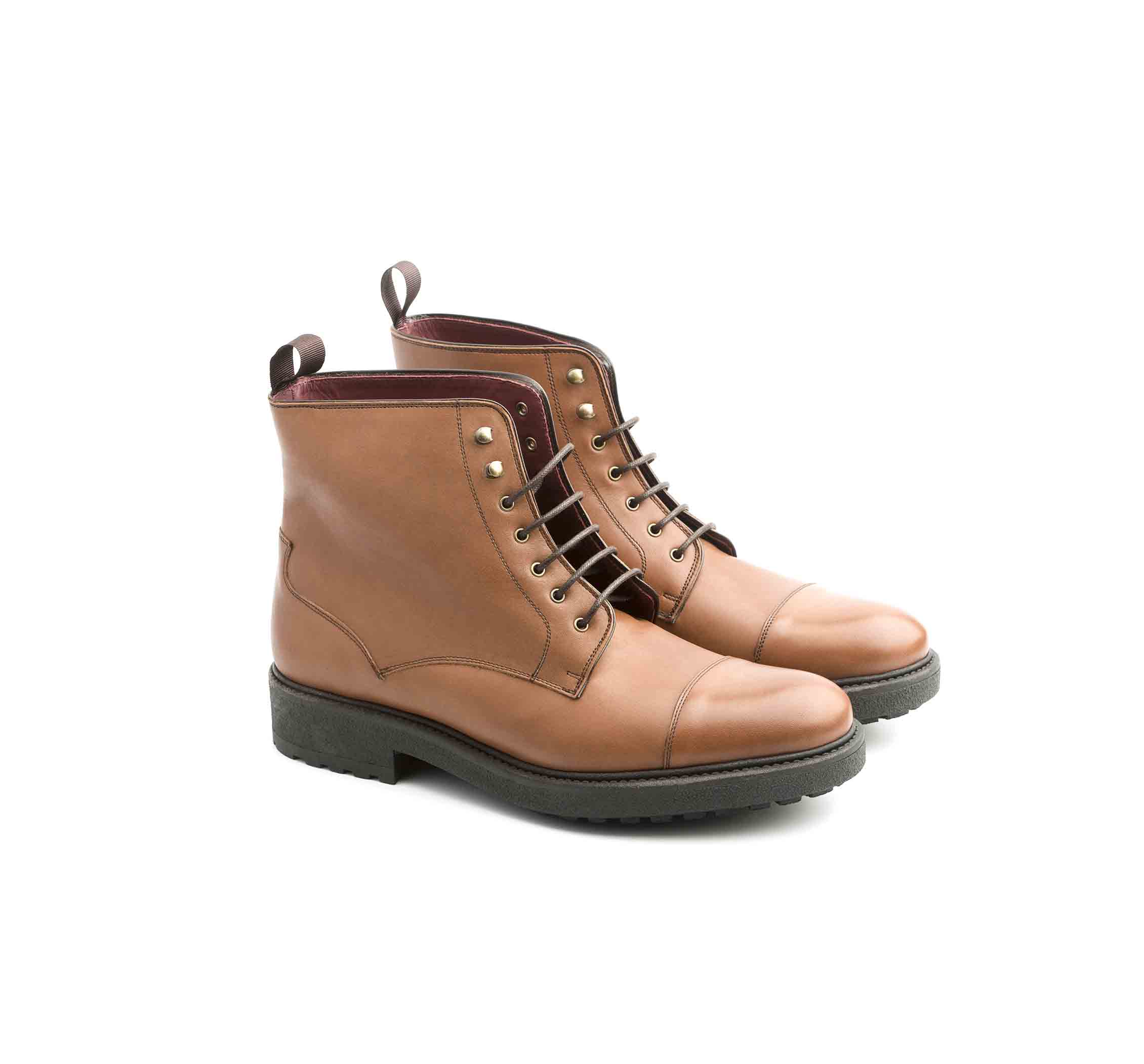 Botas de cordones para hombre en piel marrón Beatnik Truman