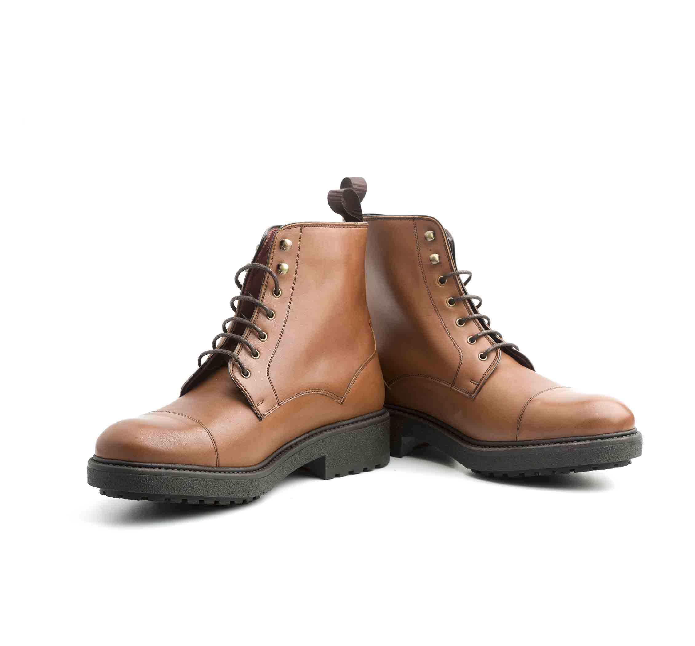 Botas de cordones para hombre en piel marrón Beatnik Truman