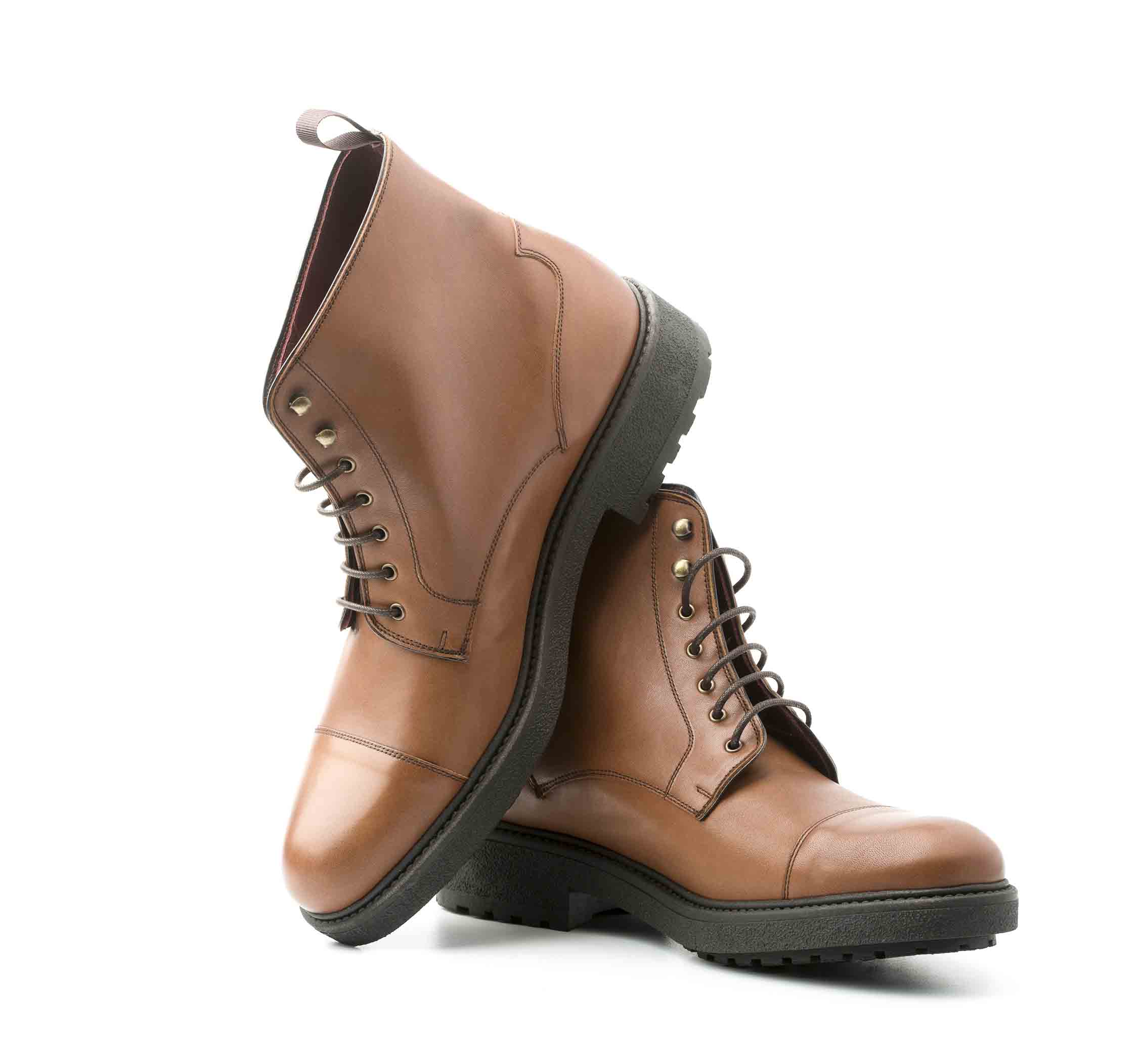 Botas de cordones para hombre en piel marrón Beatnik Truman